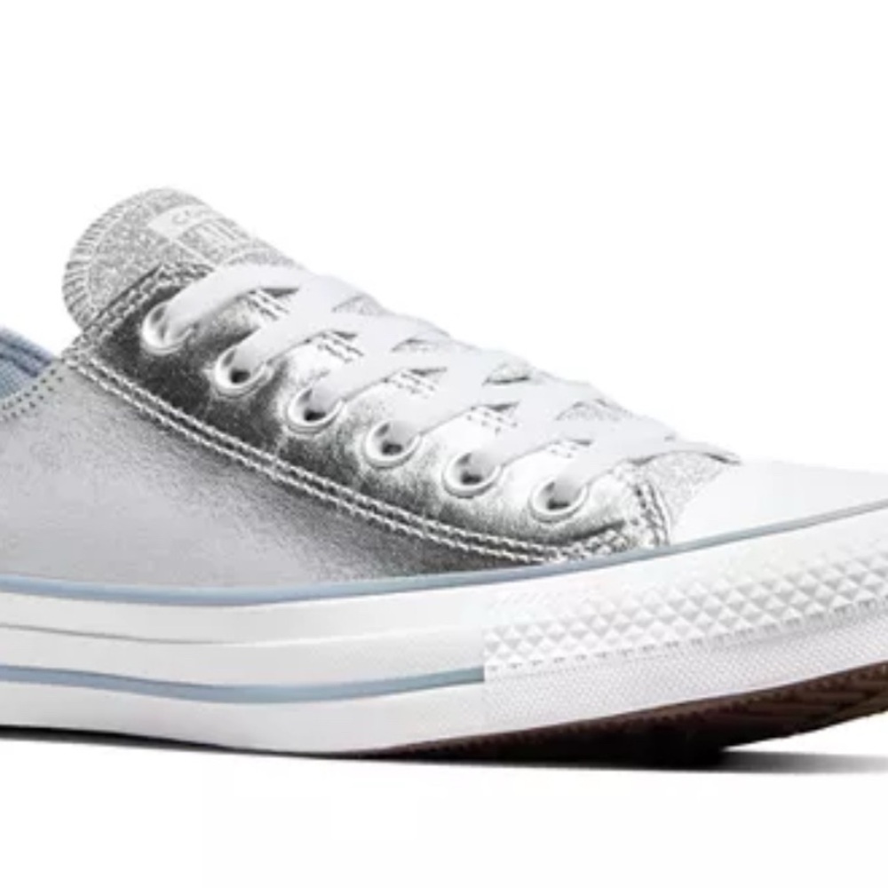 Converse Silver Metallic Sneakers Classic Style - Picture 2 of 10